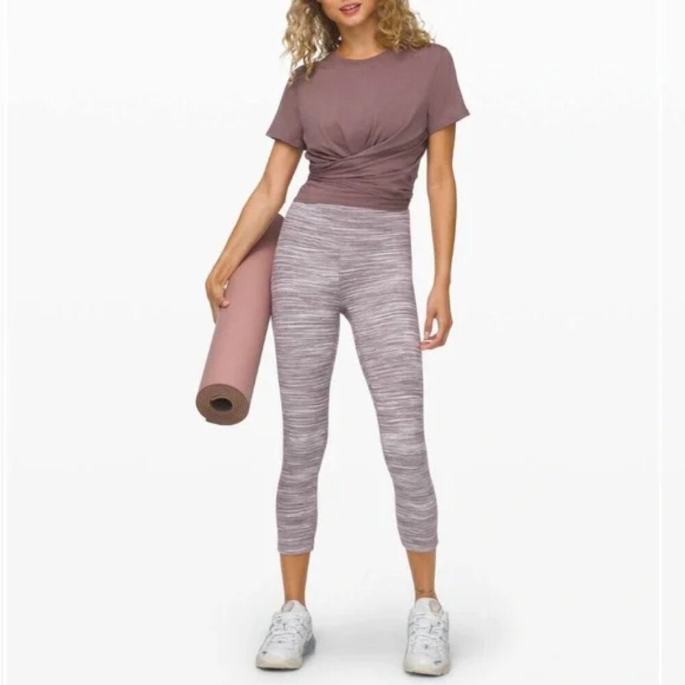 Pre-Loved Lululemon Align Crop *21" in Black Cherry - Women's Size 6